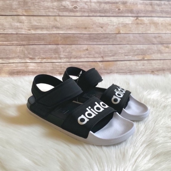 adidas Shoes - Adidas Black And White Adilette Sandals